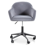 Calibre COC6196-LF Charcoal Velvet office Chair - Black Base