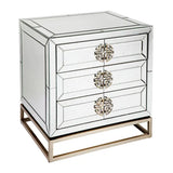 Rochester material:Mirrored Bedside Table
