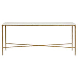 Heston Marble Console Table - Large Brass