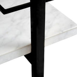 Franklin White Marble Bar Cart - Black