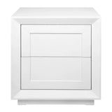 Balmain Oak Tall Bedside Table - White