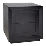 Balmain Oak Tall Bedside Table - Black