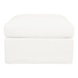 Birkshire Slip Cover Ottoman - White Linen