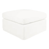 Birkshire Slip Cover Ottoman - White Linen