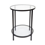 Cocktail Glass Round Side Table - Black