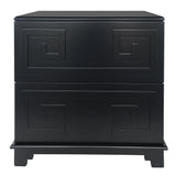 Greek Key Bedside Table - Black