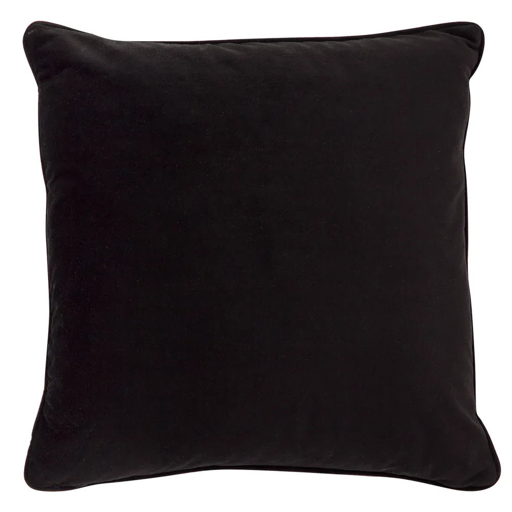 Serene Square Feather Cushion - Leopard Chenille w Black Velvet