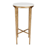 Heston Petite Marble Side Table - Brass