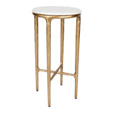 Heston Petite Marble Side Table - Brass