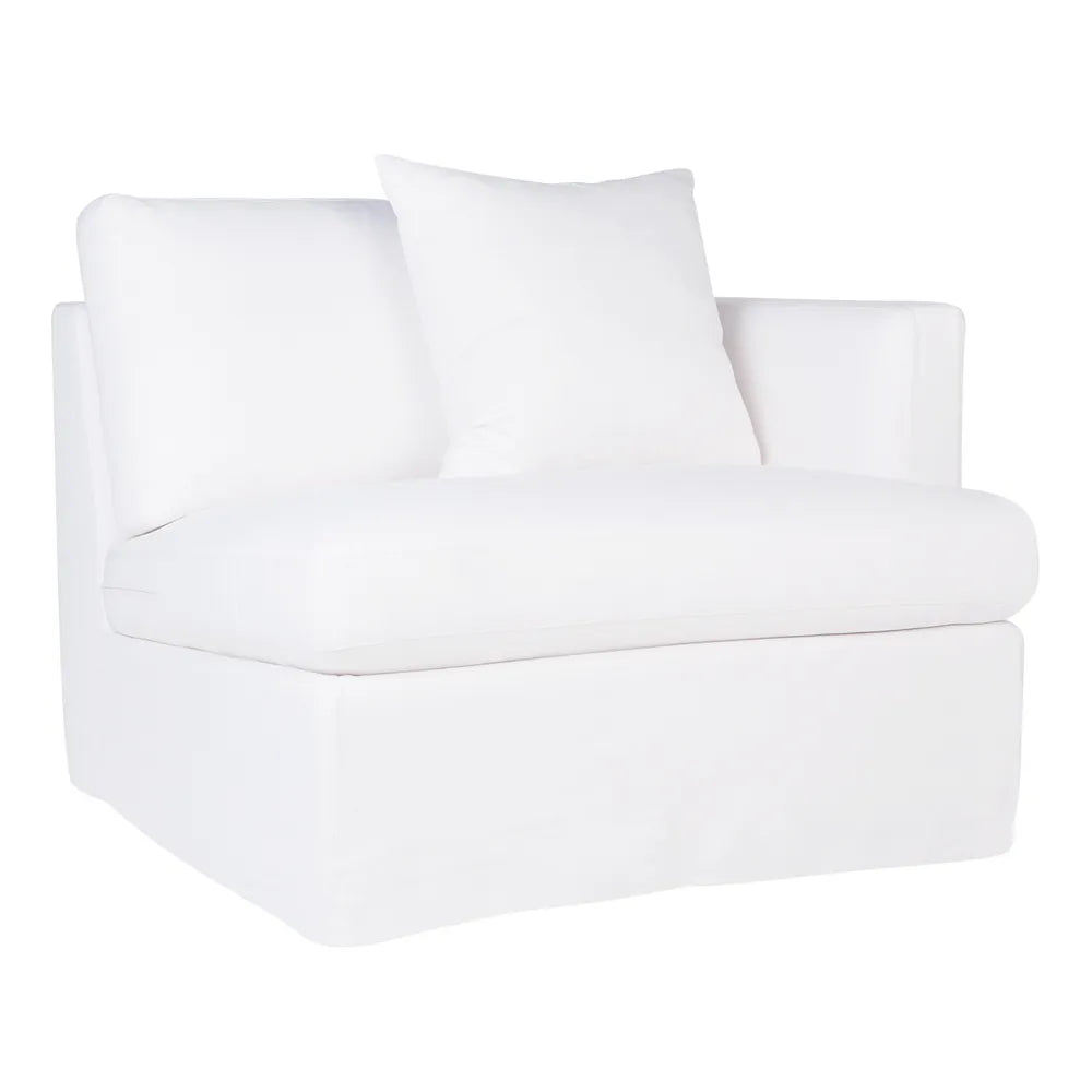 Birkshire Slip Cover Right Arm Facing Seat  - White Linen