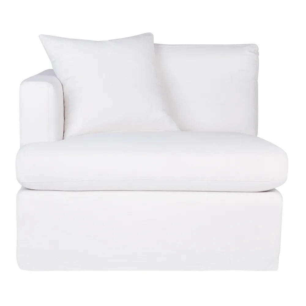 Birkshire Slip Cover Left Arm Facing Seat  - White Linen