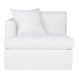 Birkshire Slip Cover Left Arm Facing Seat  - White Linen