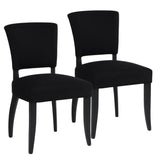 Noah Dining Chair Set of 2 - Black Cotton