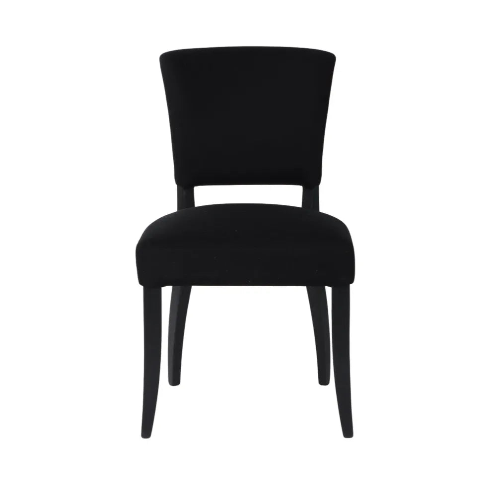 Noah Dining Chair Set of 2 - Black Cotton