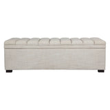 Soho Storage Bench Ottoman - Off White Linen
