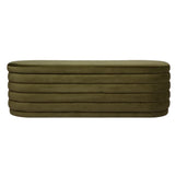 Demi Storage Bench Ottoman - Olive Velvet