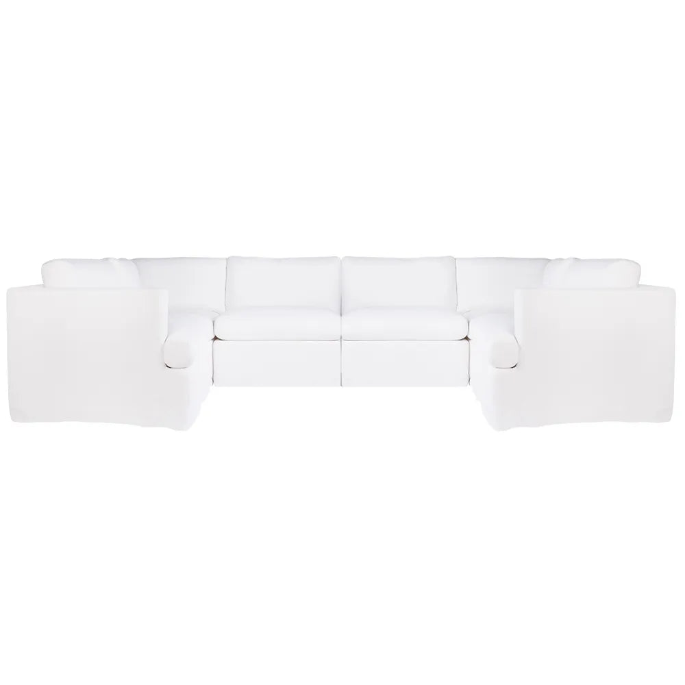 Birkshire Slip Cover Modular Sofa - White Linen Option 5