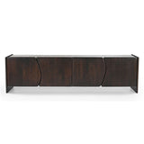 Edwin 200cm River Brown Marble Entertainment Unit - Dark Walnut