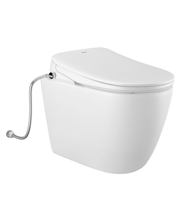 VOGHERA Rimless Wall Faced Floor Spa Toilet set with R&T Cistern