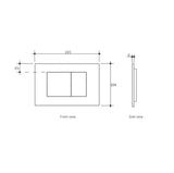 R&T Dual Flush Plate Large square Chrome