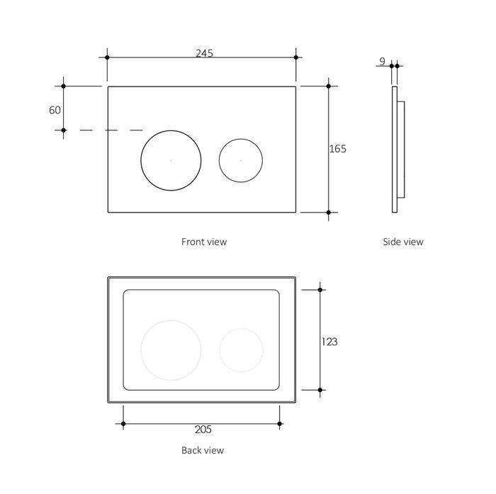 R&T Push Plate Round Black