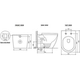 VOGHERA Rimless Wall Faced Floor  White Toilet Pan with Cistern