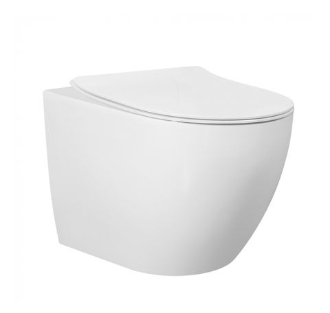 VOGHERA Rimless Wall Faced Floor  White Toilet Pan with Cistern