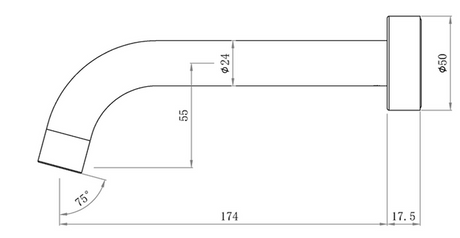 PAVIA Curve Spout - Chrome