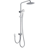 PAVIA Twin Shower On Rail Bottom Inlet Round (200mm) - Chrome