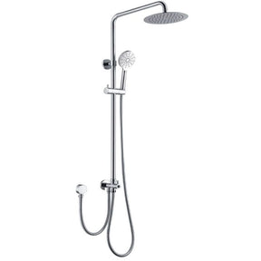 PAVIA Twin Shower On Rail Bottom Inlet Round (200mm) - Chrome