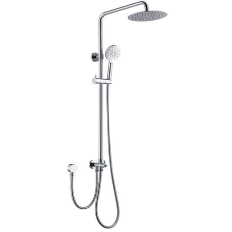 PAVIA Twin Shower On Rail Bottom Inlet Round (200mm) - Chrome