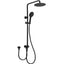 PAVIA Twin Shower On Rail Bottom Inlet Round (200mm) - Matte Black
