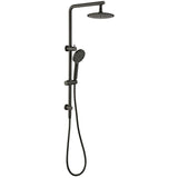 PAVIA Gun Metal Twin Shower On Rail Top Inlet Round (200mm)
