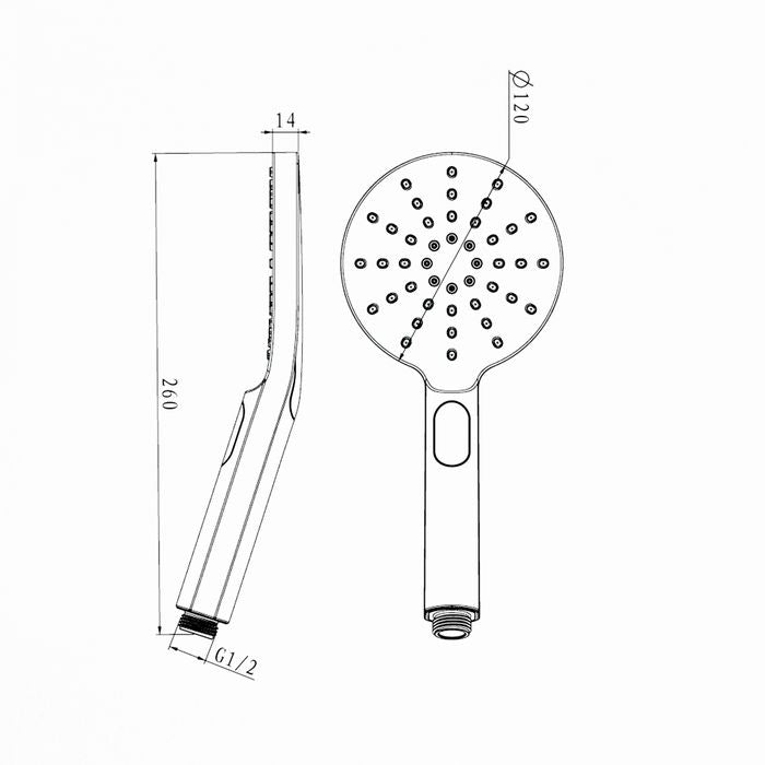 PAVIA Gun Metal Twin Shower On Rail Top Inlet Round (200mm)