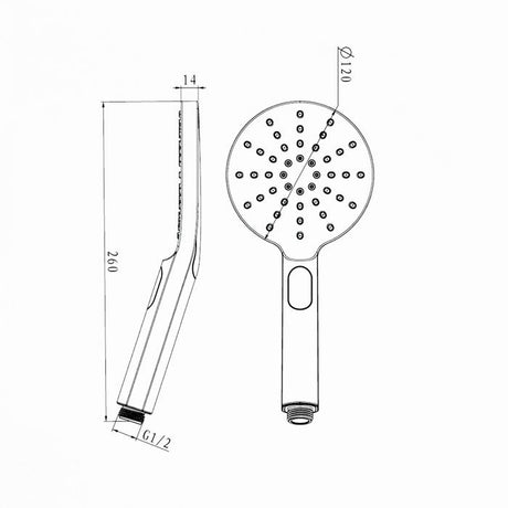 PAVIA Twin Shower Half Rail Top Inlet Round (200mm) - Chrome