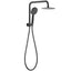PAVIA Twin Shower Half Rail Top Inlet Round (200mm) - Matte Black