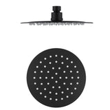 PAVIA Twin Shower Half Rail Top Inlet Round (200mm) - Matte Black