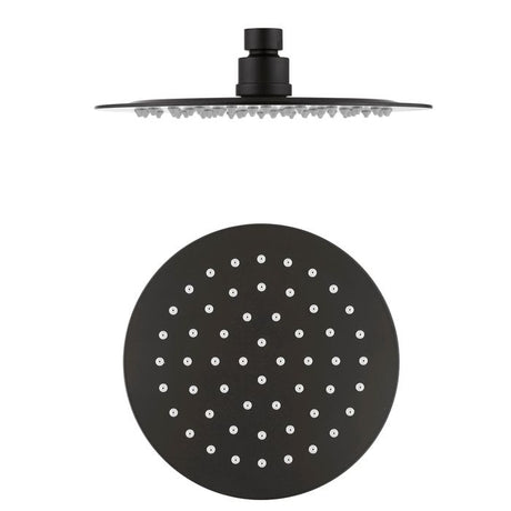 PAVIA Twin Shower Half Rail Top Inlet Round (200mm) - Brushed Gun Metal