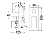 TARAN Shower/Wall Mixer with Diverter - Matte Black