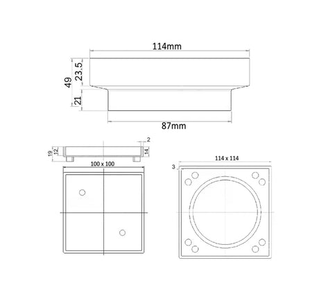 Smart Square Tile Waste (114 x 114mm) - Matte Black
