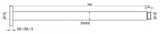 TARAN Ceiling Shower Arm Square (300mm) - Chrome