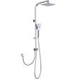 TARAN Twin Shower On Rail Bottom Inlet Square (200mm) - Chrome