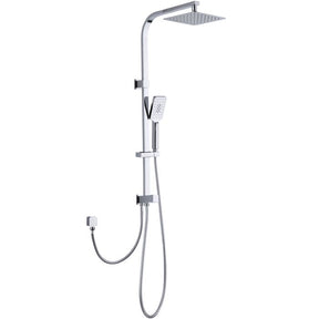 TARAN Twin Shower On Rail Bottom Inlet Square (200mm) - Chrome