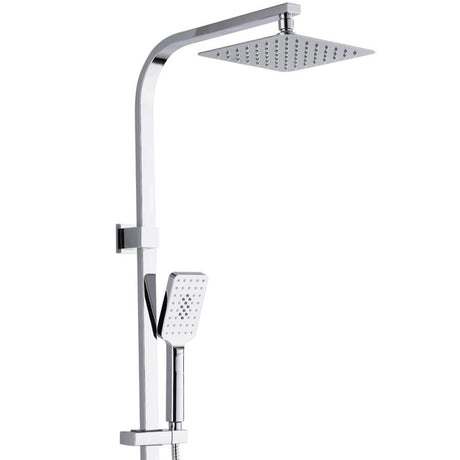 TARAN Twin Shower On Rail Bottom Inlet Square (200mm) - Chrome
