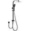 TARAN Twin Shower On Rail Bottom Inlet Square (200mm) - Matte Black