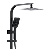 TARAN Twin Shower On Rail Bottom Inlet Square (200mm) - Matte Black