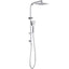 TARAN Twin Shower On Rail Top Inlet Square (250mm) - Chrome