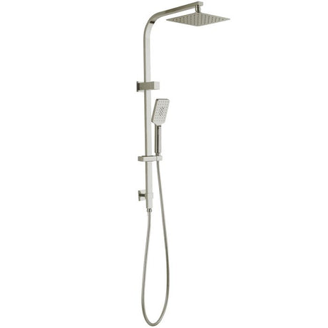 TARAN Twin Shower On Rail Top Inlet Square (250mm) - Brushed Nickel