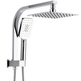 TARAN Twin Shower Half Rail Top Inlet Square (200mm) - Chrome