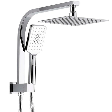 TARAN Twin Shower Half Rail Top Inlet Square (200mm) - Chrome